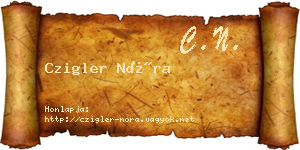 Czigler Nóra névjegykártya